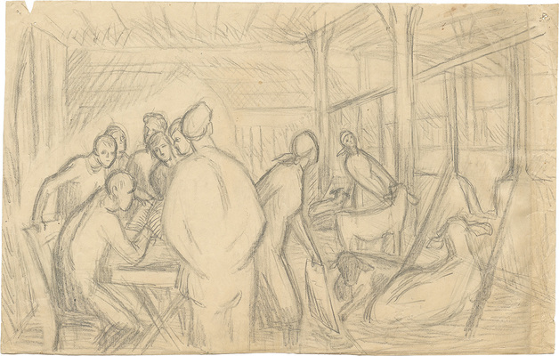 Козулина Татьяна Сергеевна. Эскиз к линогравюре